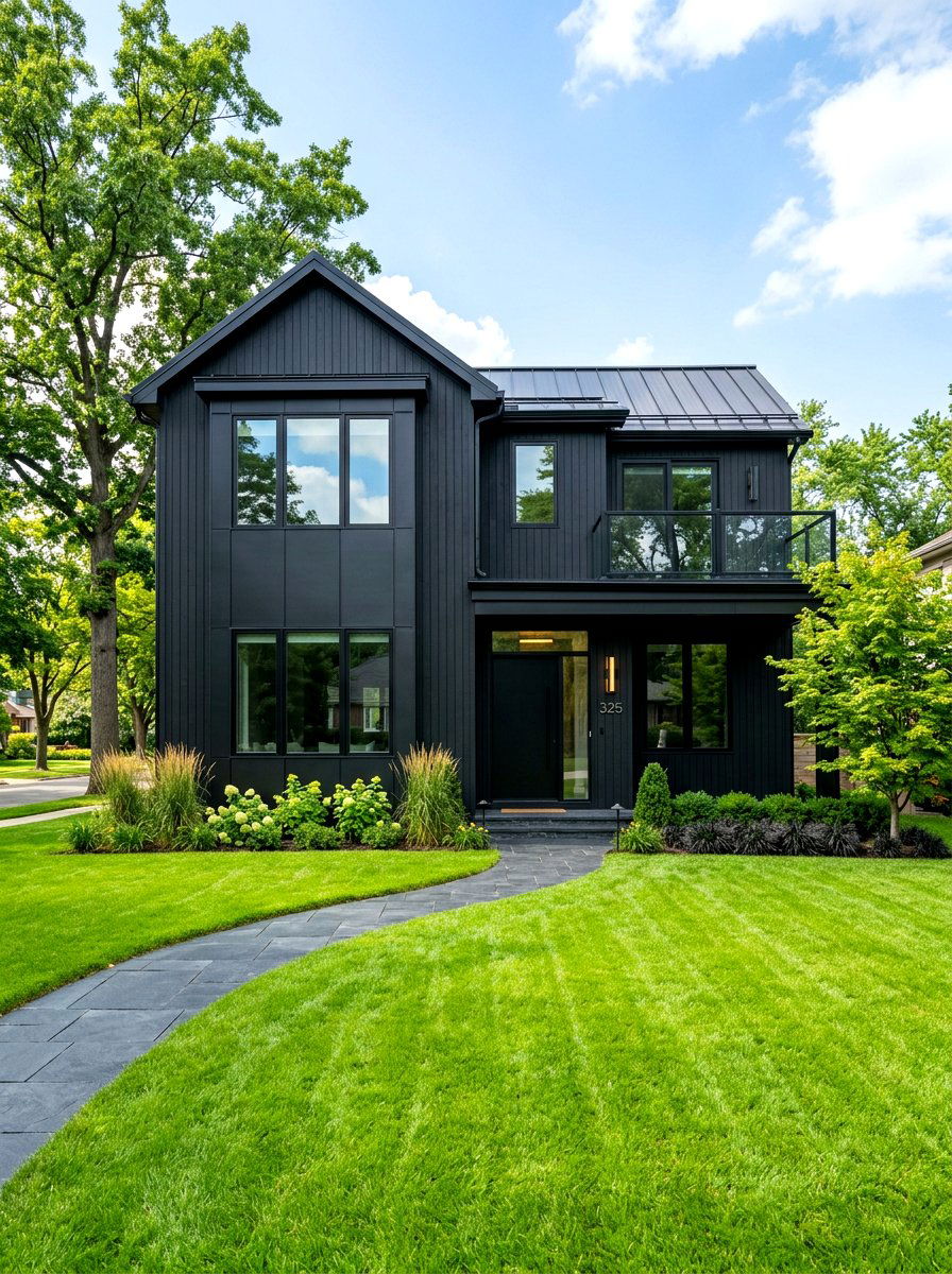 Black Trim Black Siding - 30 black house exterior ideas