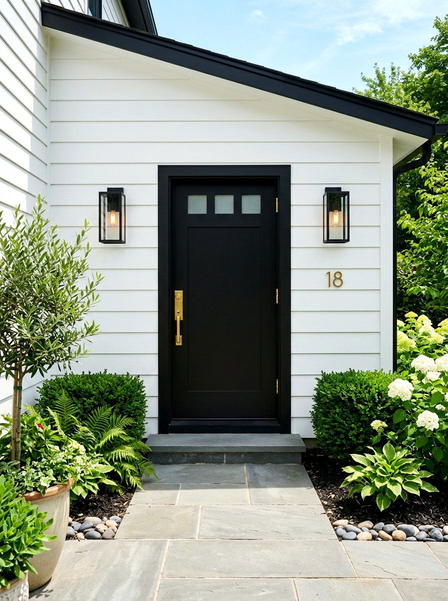 Black Trim Side Door - 30 side entrance ideas