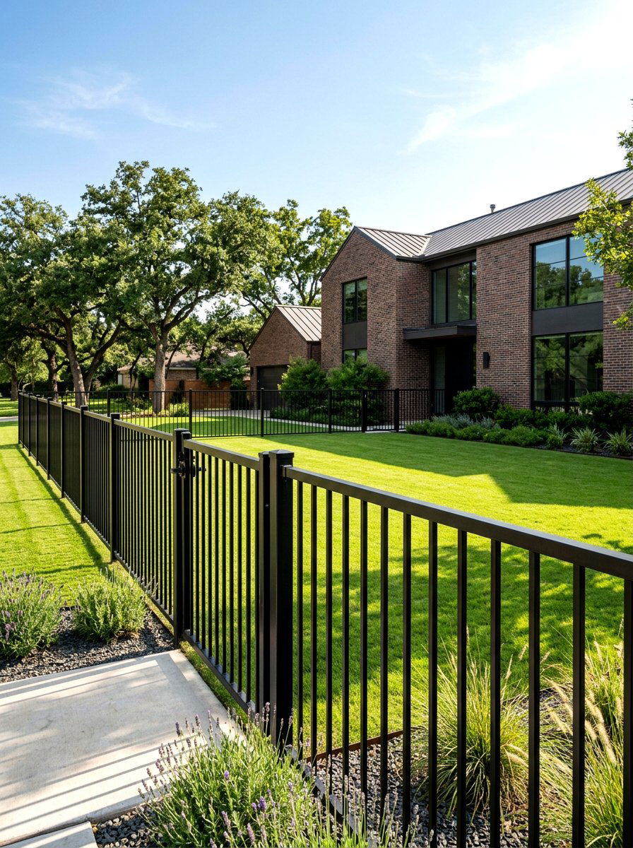 Black Vertical Bar Fence - 30 metal fence ideas