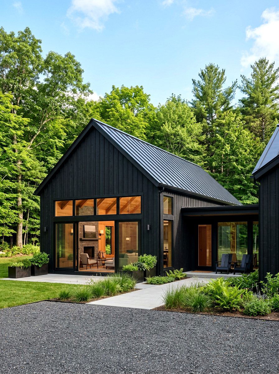 Black Vertical Siding - 30 modern farmhouse exterior ideas