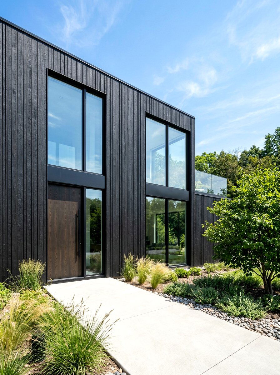 Black Vertical Siding Facade - 30 front facade makeover ideas aesthetic