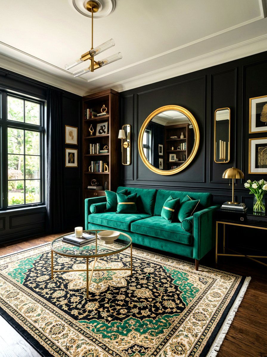 Black Wall Reading Room - 30 moody reading room ideas