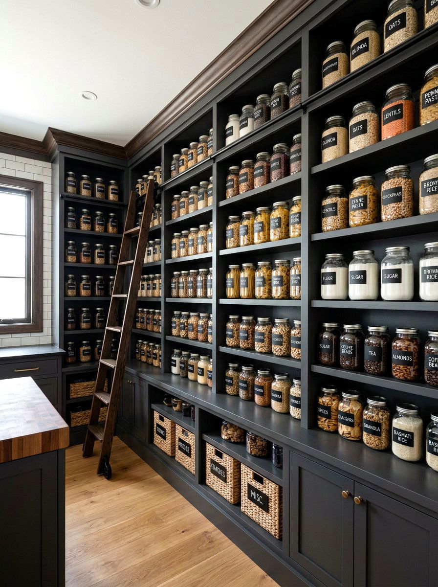 Black Waterproof Pantry Label - 30 label system pantry ideas