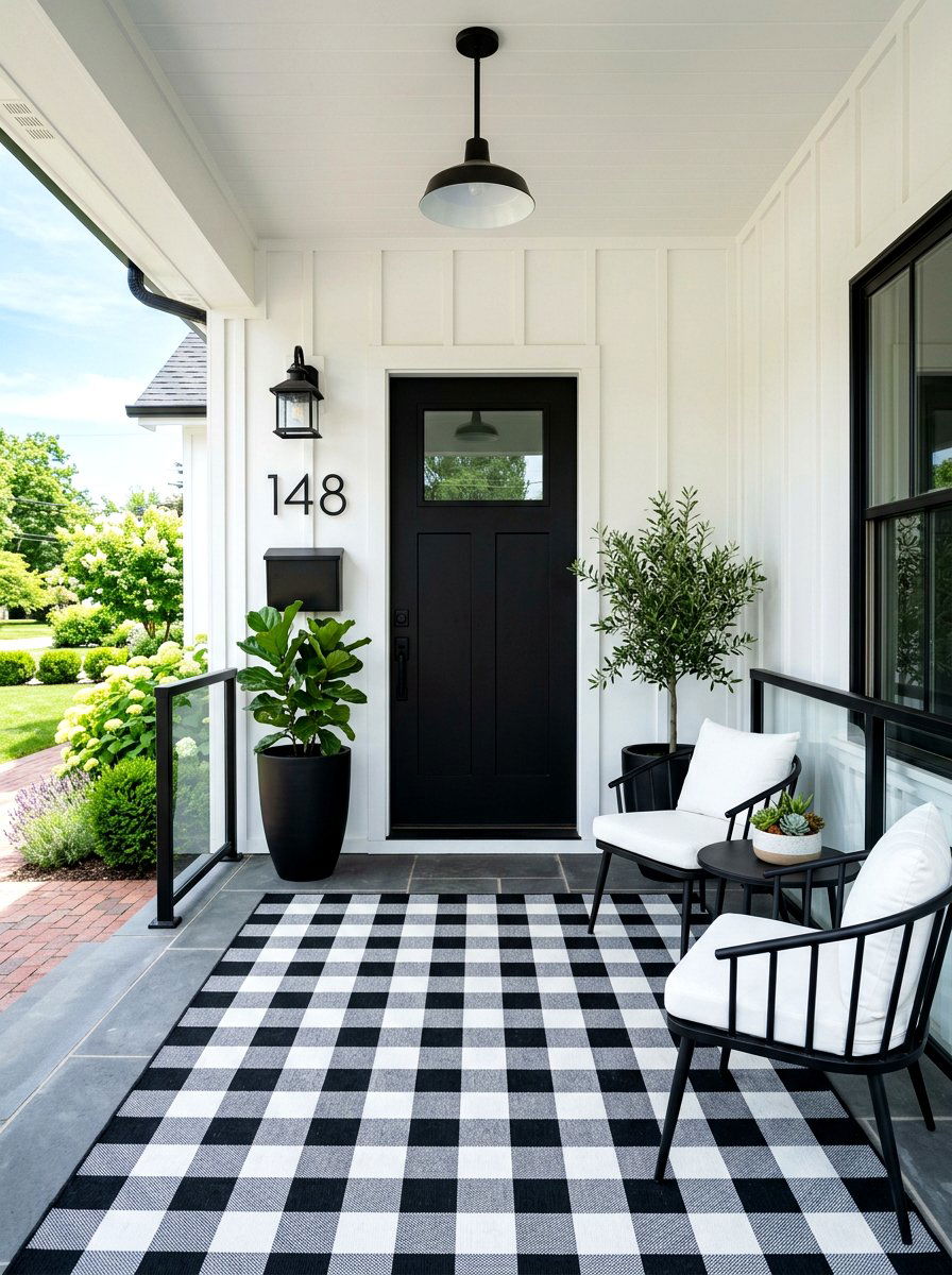 Black White Front Porch - 30 front porch decor ideas