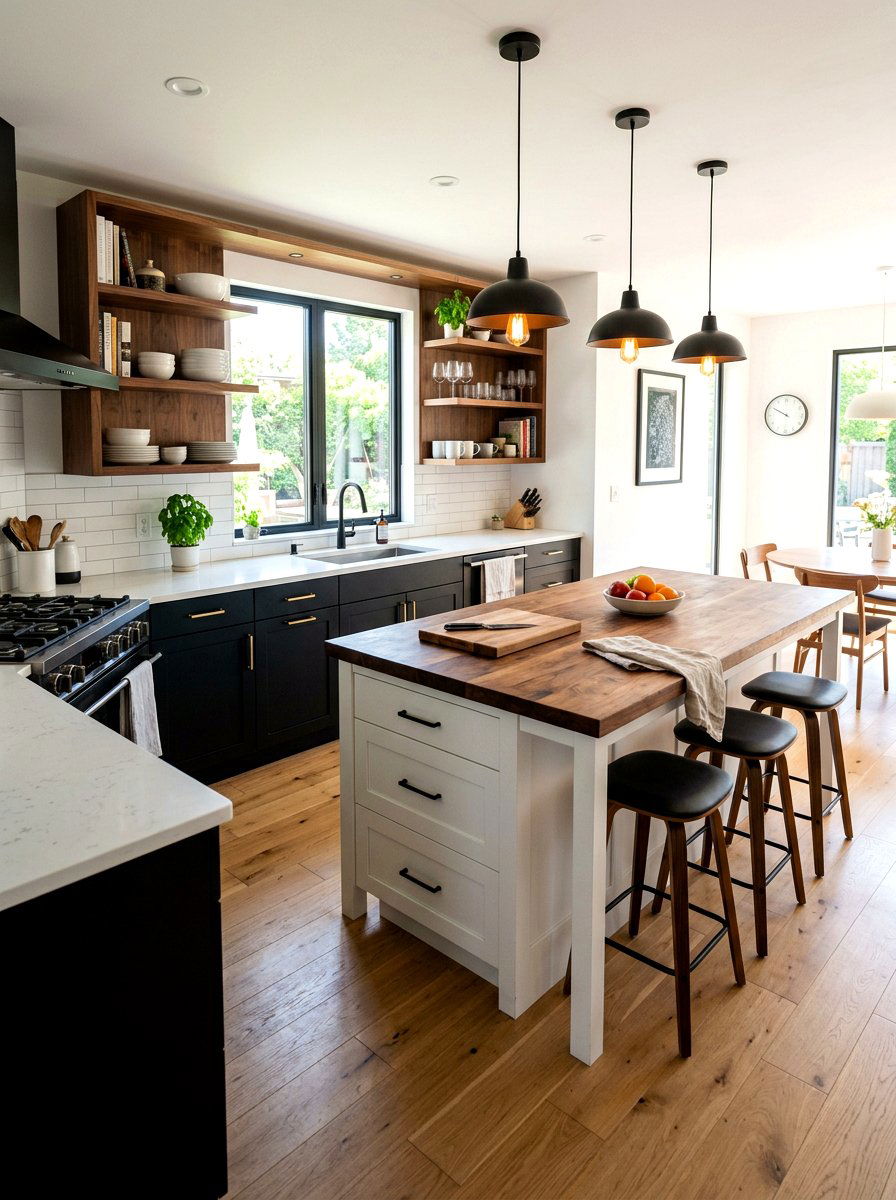 Black White Wood Kitchen - 30 black and white kitchen ideas