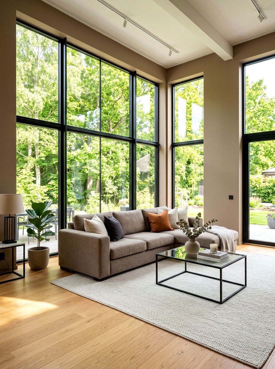 Black Window Frames Living Room - 30 taupe and black living room ideas