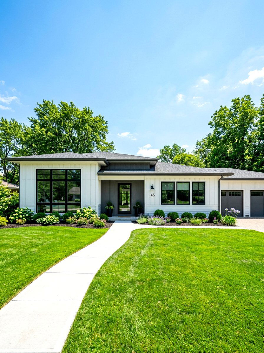 Black Window Frames Ranch House - 30 ranch house curb appeal ideas