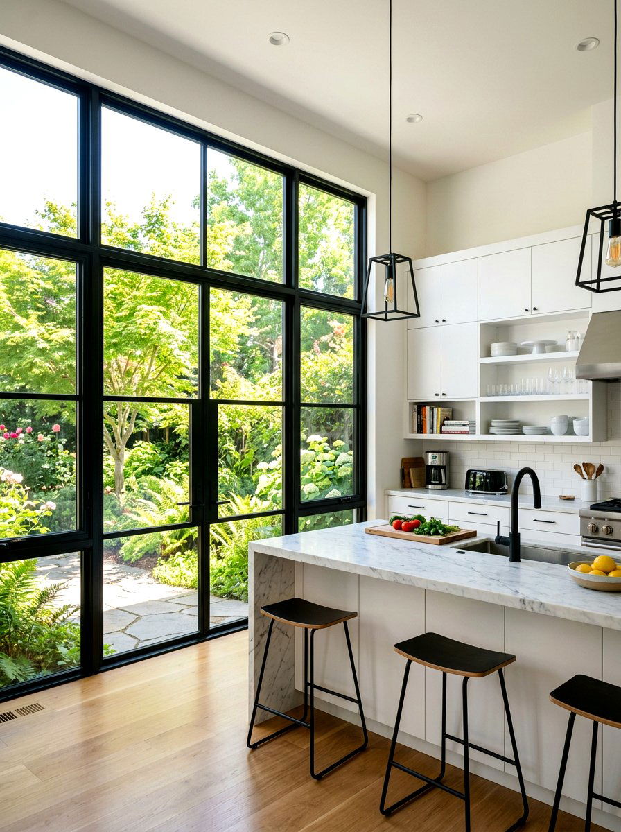 Black Window Frames - 30 black and white kitchen ideas