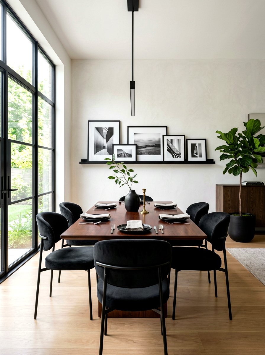 Black Wood Dining Room Picture Ledge - 30 dining room picture ledge ideas