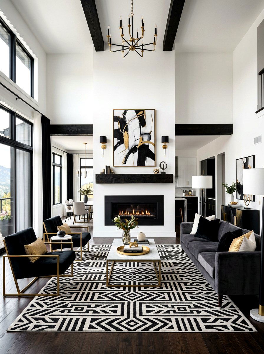 Black Wood Mantel - 30 wood mantel beam ideas
