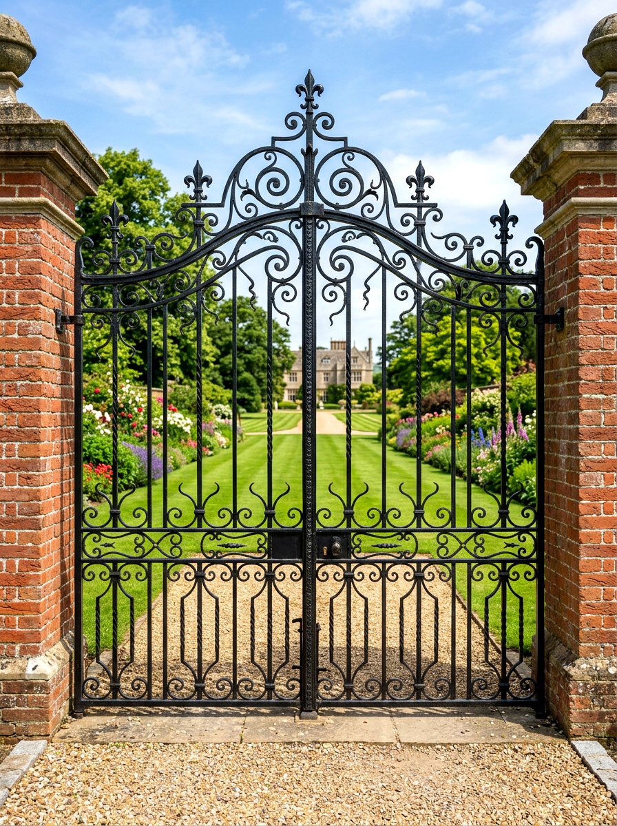 Black Wrought Iron Gate - 30 fence gate ideas