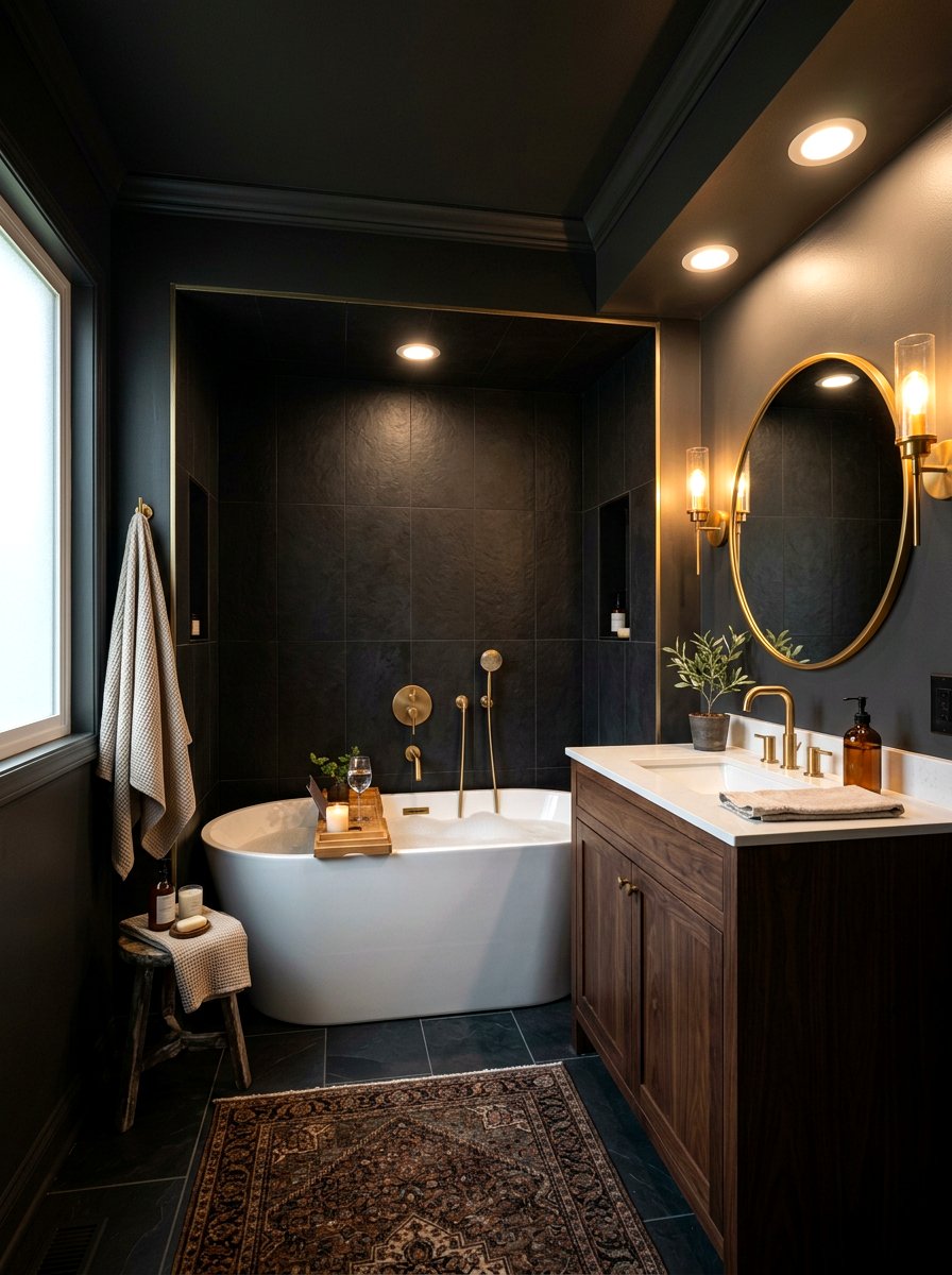 Black alcove tub wall - 30 alcove tub styling ideas