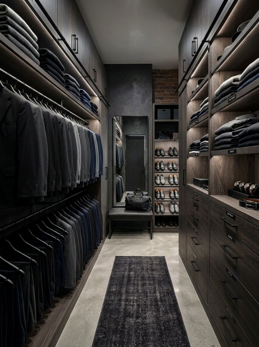 Black and Gray Closet - 30 color coordinated closet ideas