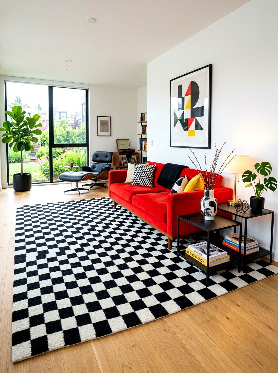 Black and White Rug Living Room - 30 living room rug ideas