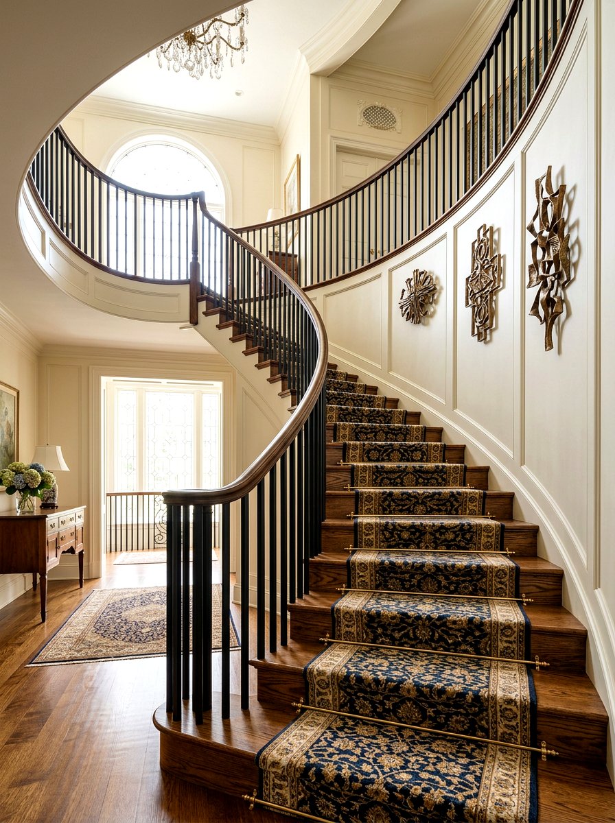 Black and bronze stairs - 30 mixed metal decor ideas