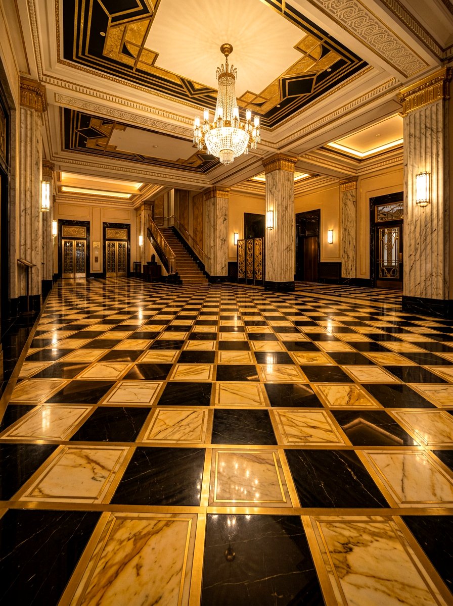 Black and gold checkerboard tile - 30 checkerboard kitchen tile ideas