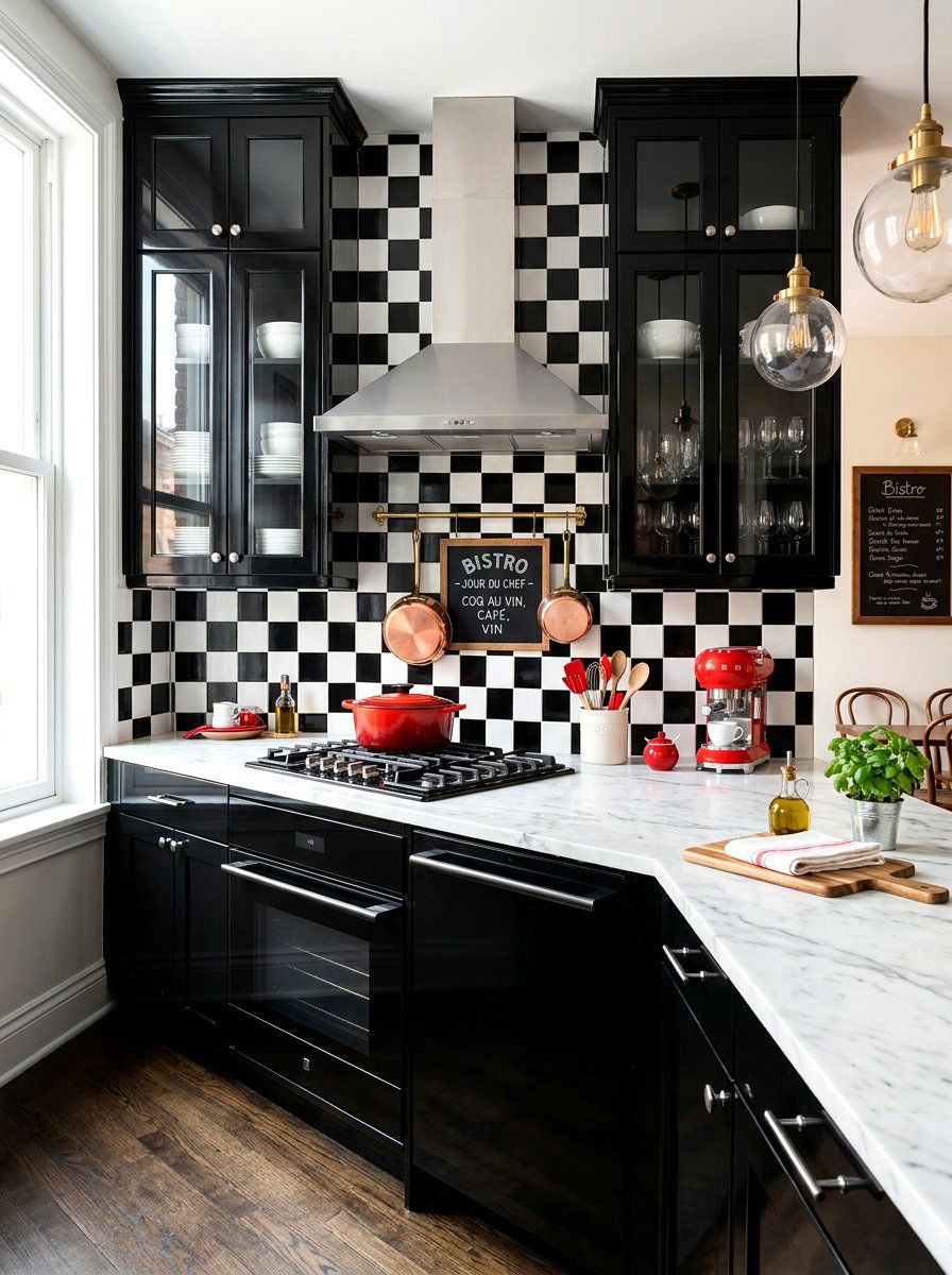 Black and white checkerboard backsplash - 30 laundry room backsplash ideas