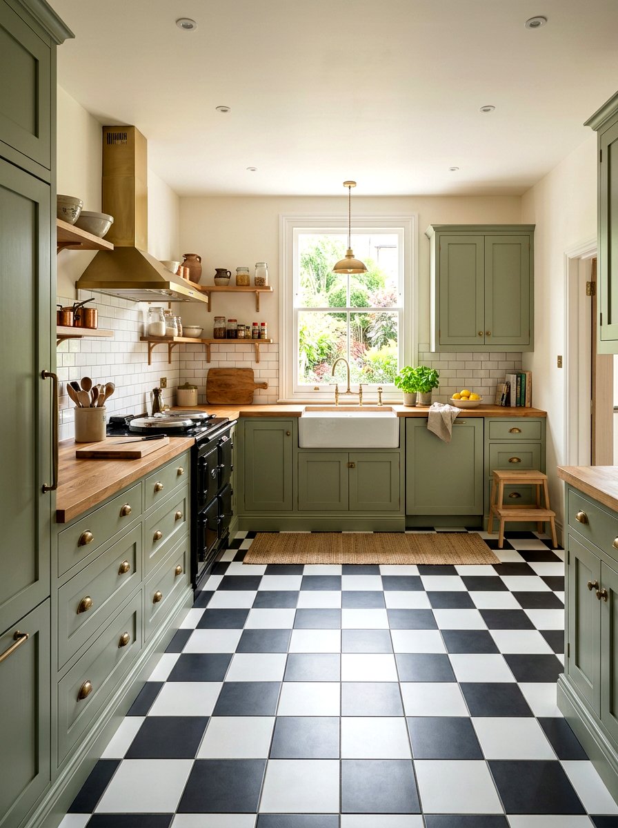 Black and white checkerboard floor - 30 painted floor ideas