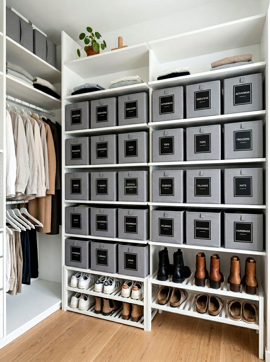 Black and white closet basket labels - 30 closet basket labels ideas