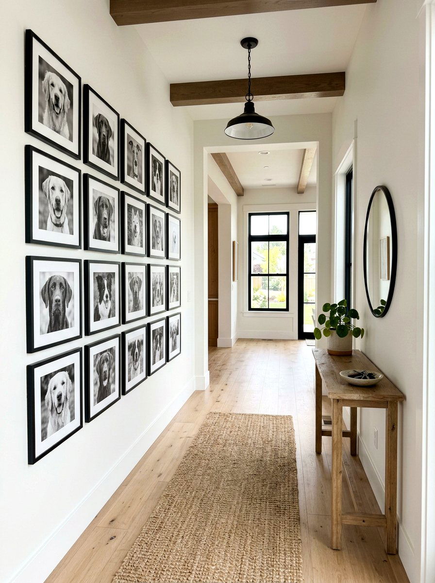 Black and white dog photo gallery - 30 pet portrait wall ideas