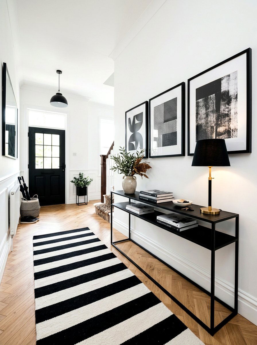 Black and white entryway - 30 entryway makeover ideas