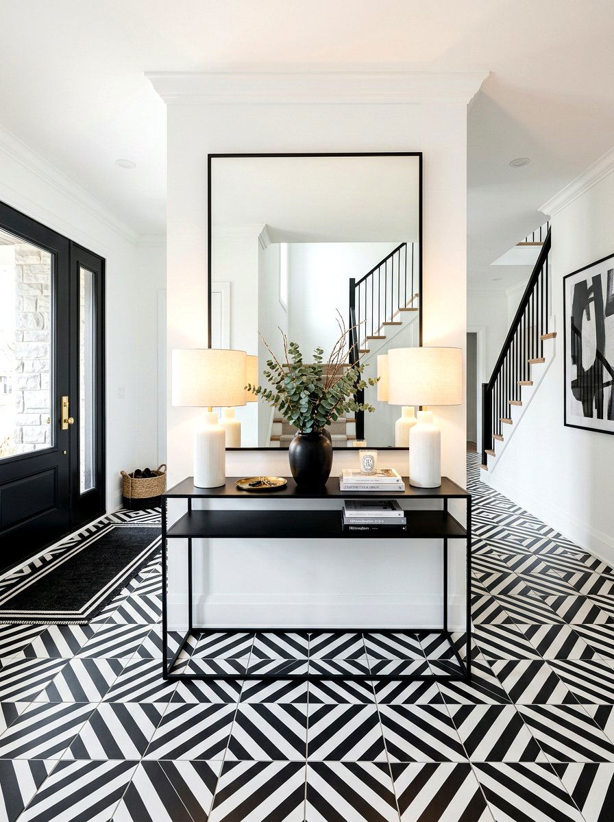 Black and white foyer - 30 entryway decor ideas