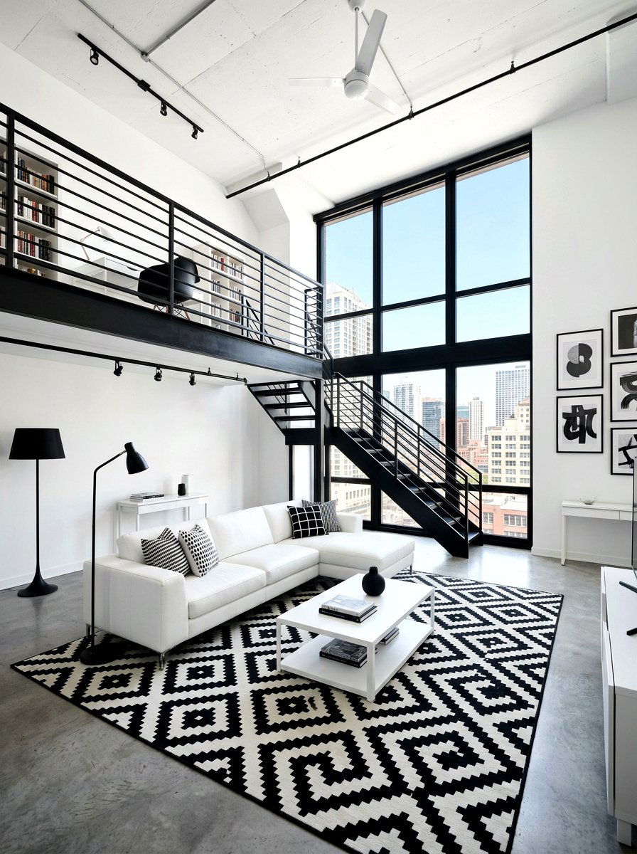 Black and white loft - 30 loft apartment ideas