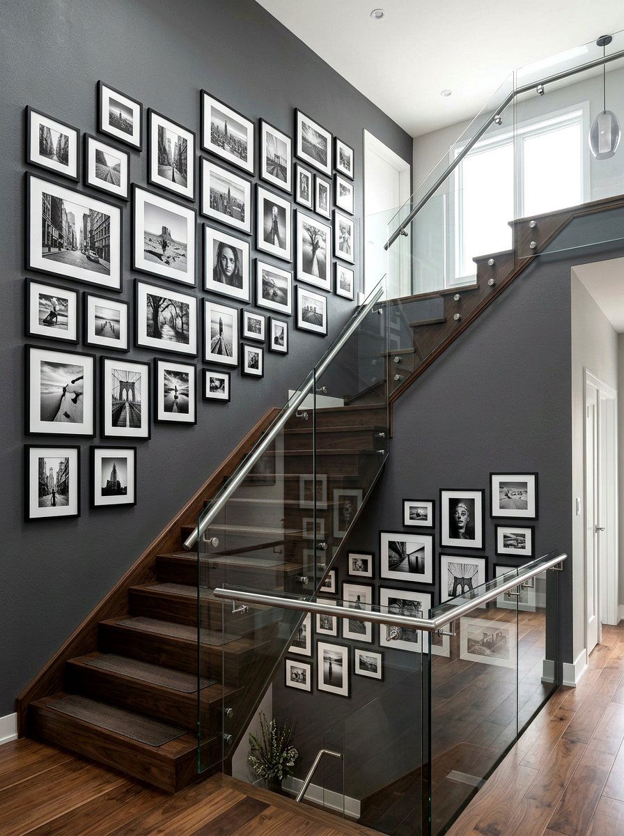 Black and white photography - 30 staircase wall ideas