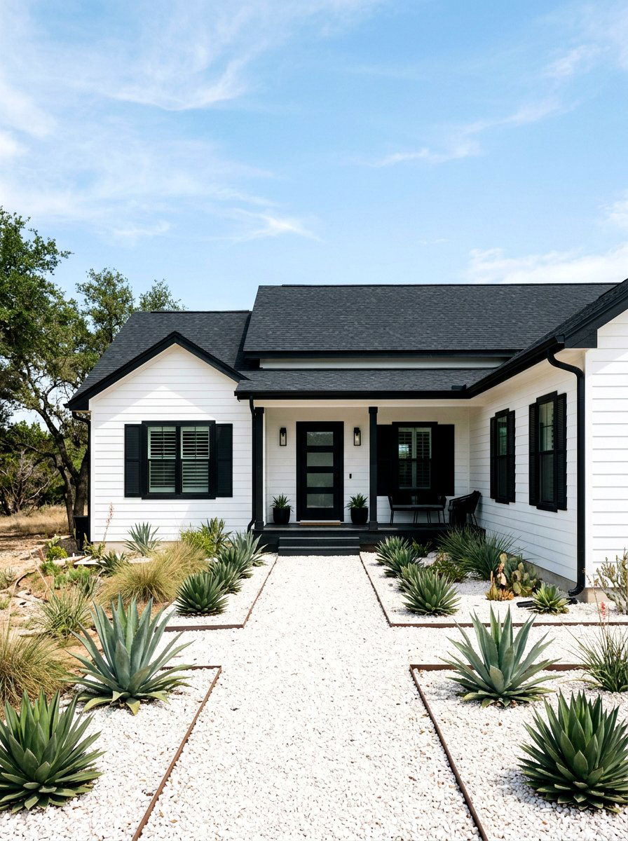 Black and white ranch house - 30 ranch house exterior ideas