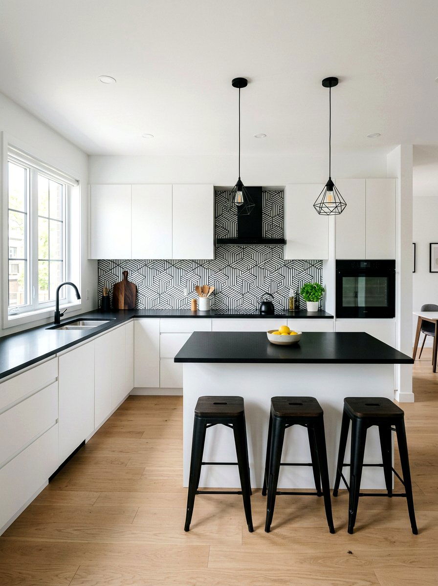 Black and white rental kitchen - 30 rental kitchen glow up ideas