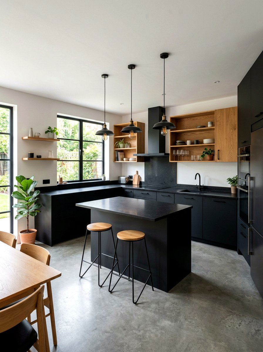 Black and wood kitchen cabinets - 30 two tone kitchen cabinet ideas