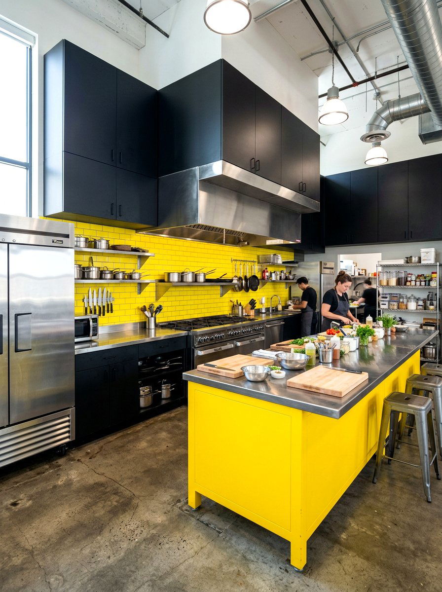 Black and yellow kitchen - 30 color pop kitchen ideas