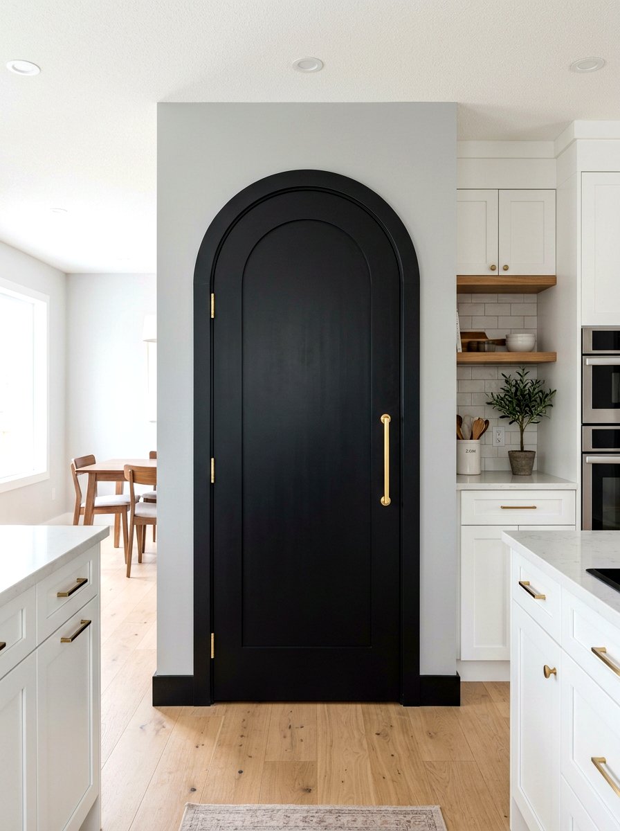 Black arched pantry door - 30 arched pantry door ideas