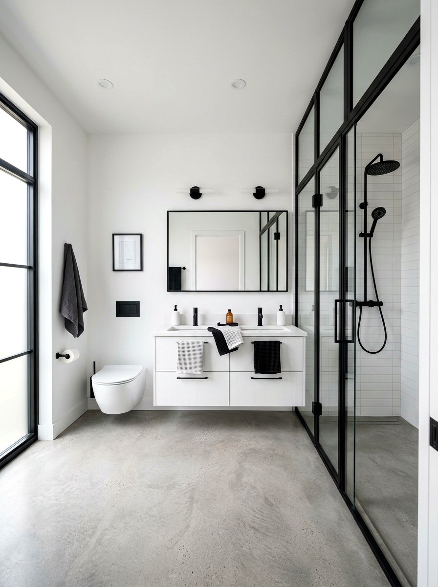 Black bathroom accents - 30 Scandinavian bathroom ideas