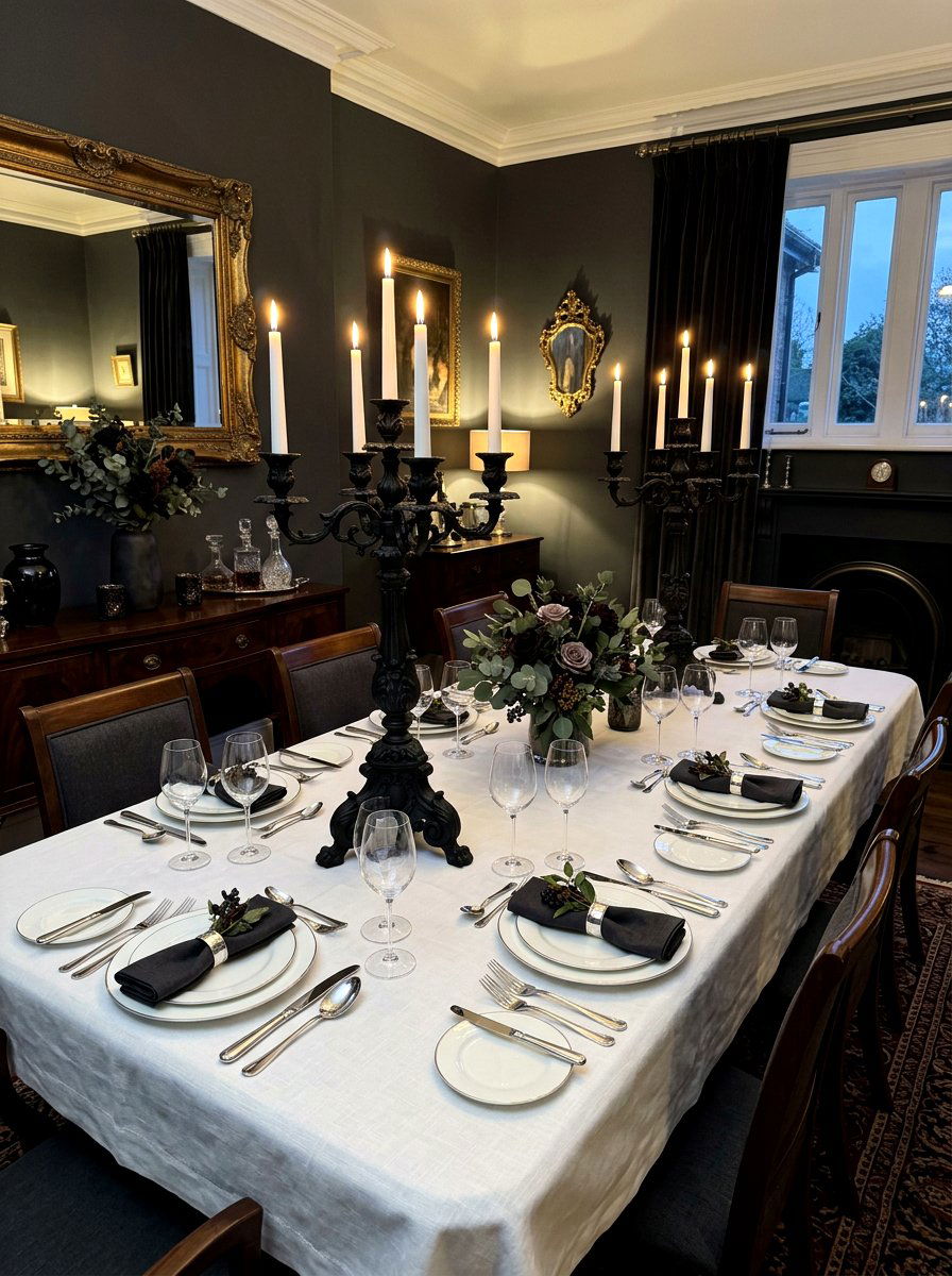 Black candelabra dining room decor - 30 candlelit dining room ideas aesthetic