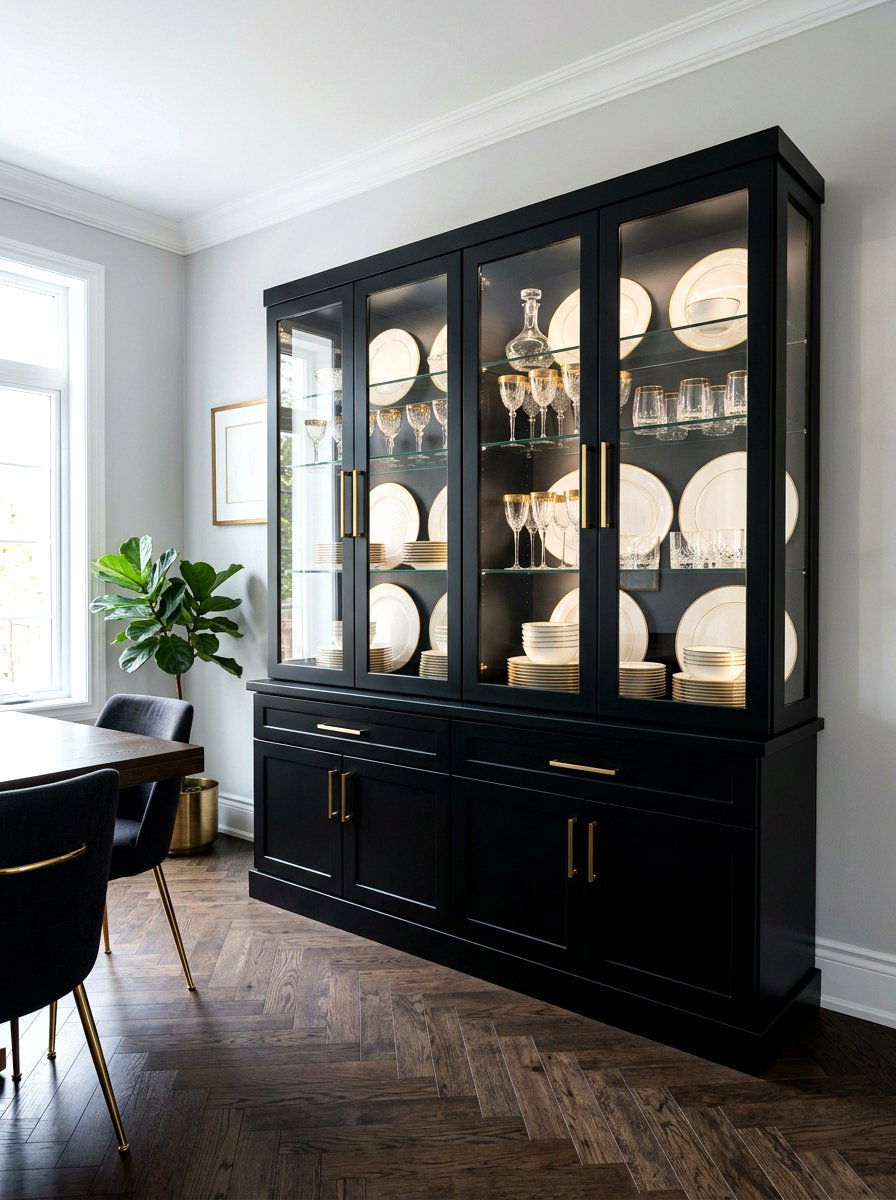 Black china cabinet - 30 china cabinet makeover ideas