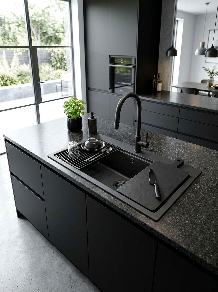 Black composite workstation sink - 30 workstation sink ideas