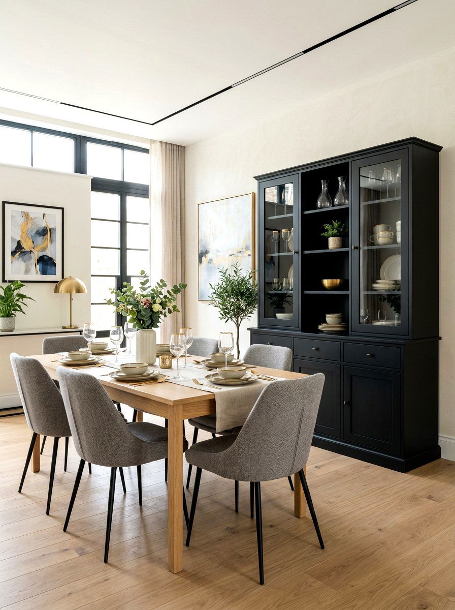 Black dining room hutch - 30 statement hutch dining ideas