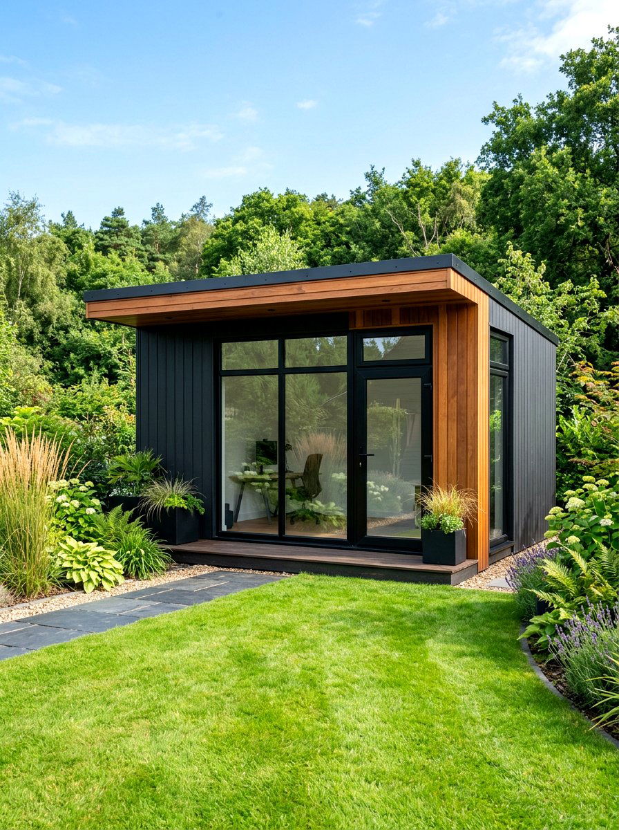 Black exterior modern shed - 30 reading shed ideas