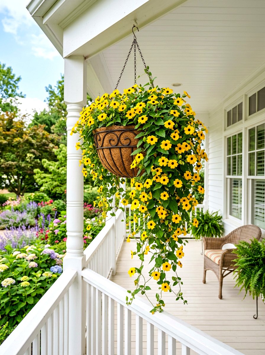 Black eyed susan vine hanging basket - 30 hanging basket ideas