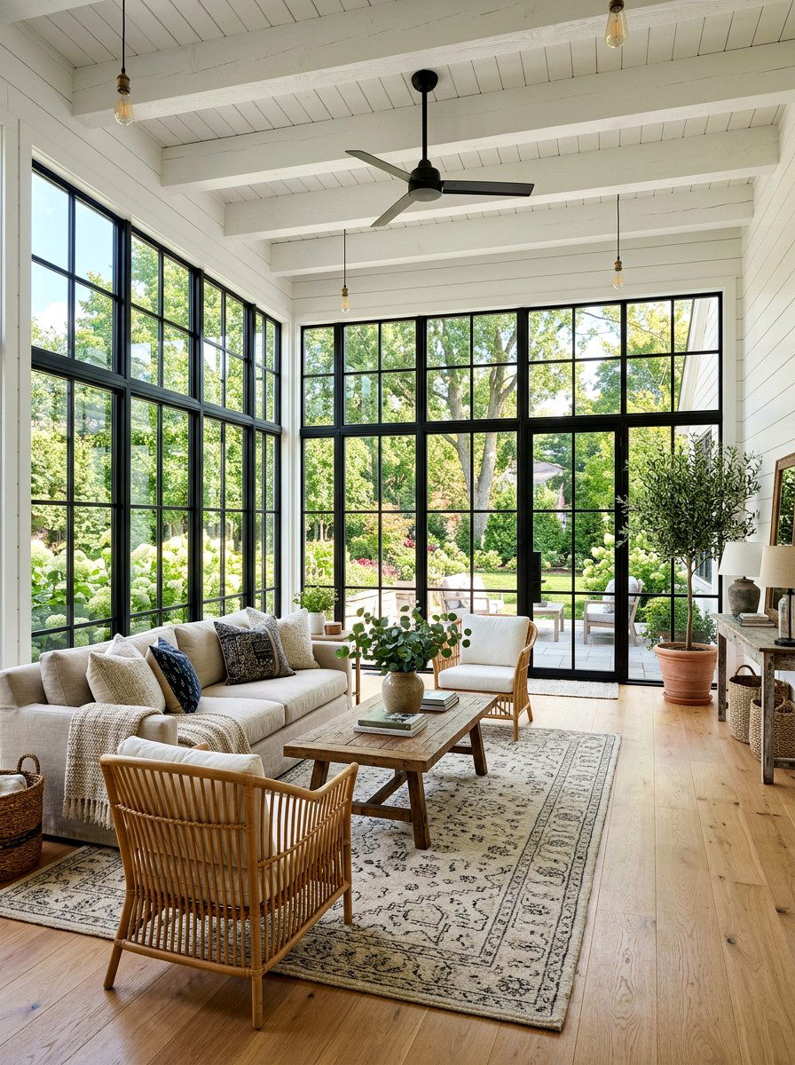 Black frame sunroom - 30 elegant sunroom ideas
