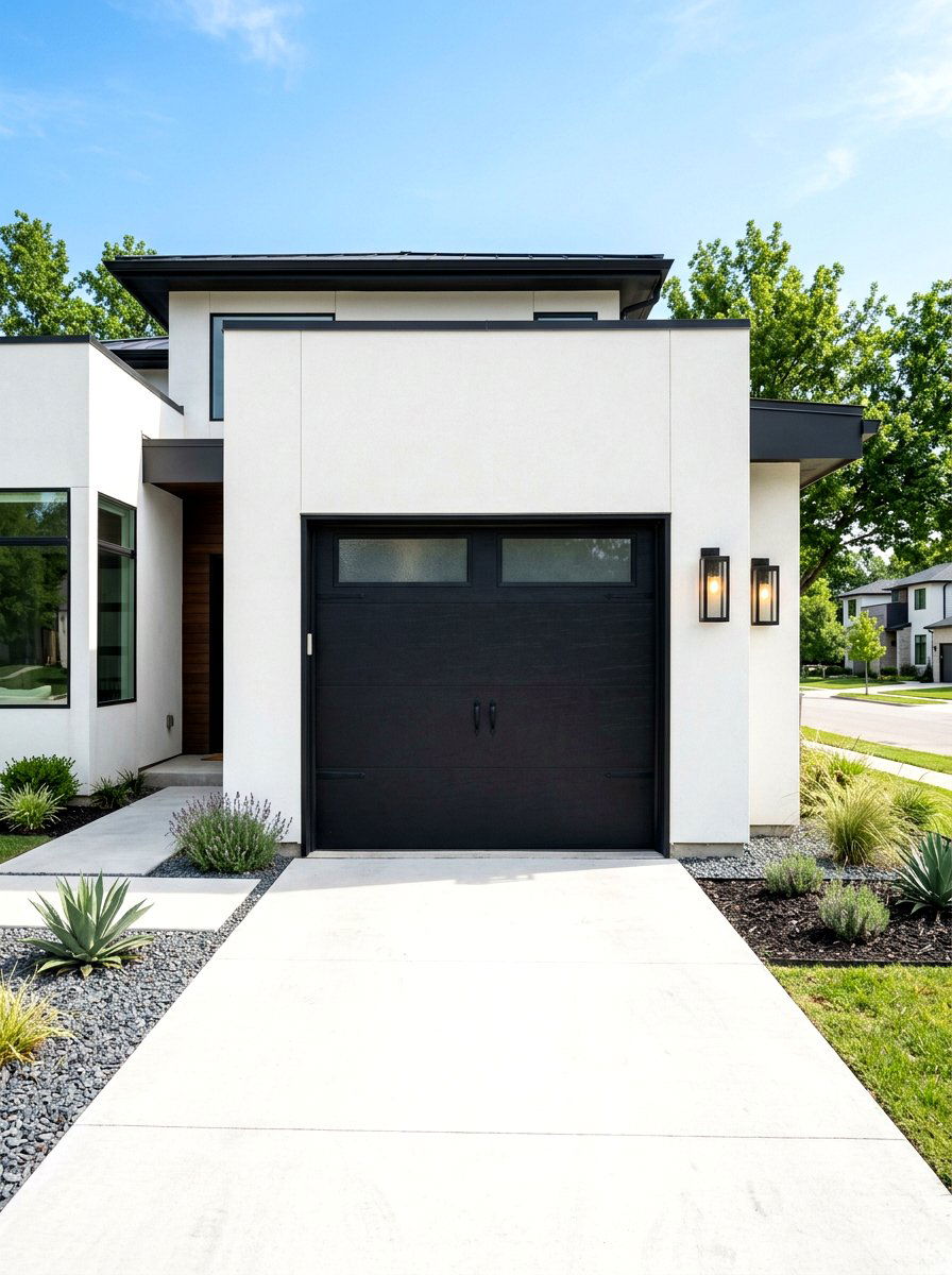 Black garage door - 30 garage door color ideas