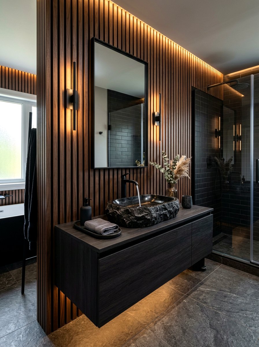 Black granite vessel sink - 30 stone vessel sink ideas