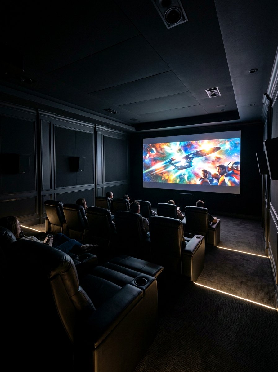 Black home theater - 30 movie room ideas