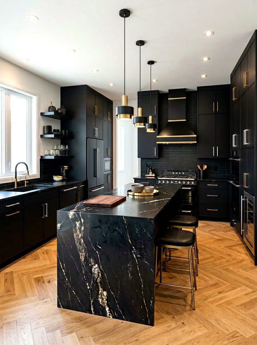 Black kitchen mixed metals - 30 mixed metal kitchen ideas