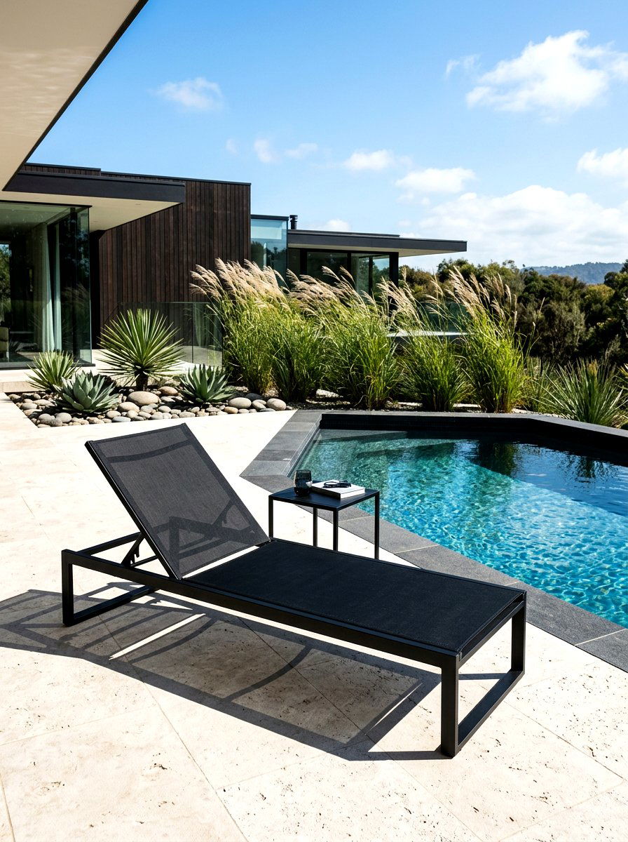 Black lounge chair - 30 pool lounge chair ideas