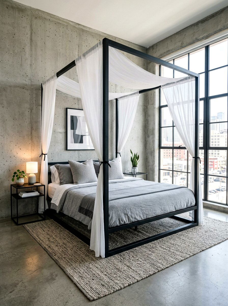 Black metal canopy bed - 30 draped canopy bed ideas