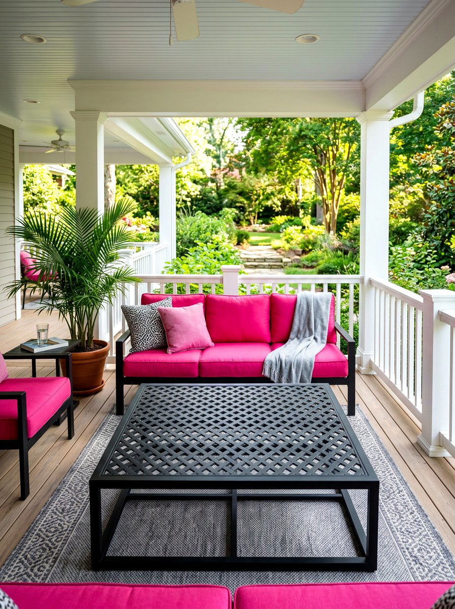 Black metal coffee table - 30 porch coffee table ideas