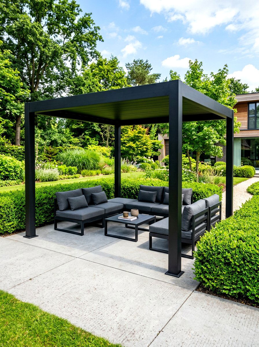 Black metal gazebo - 30 modern gazebo ideas