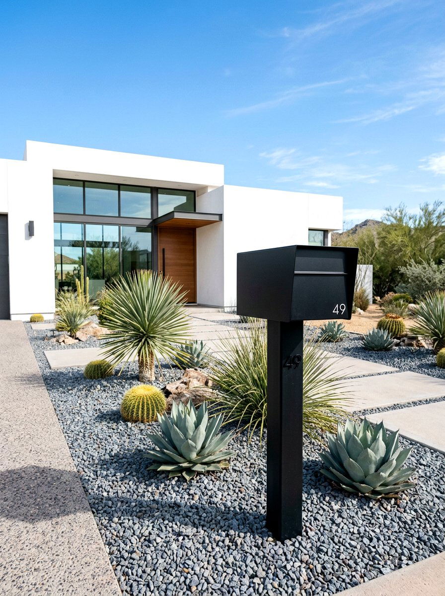 Black metal mailbox - 30 modern mailbox ideas